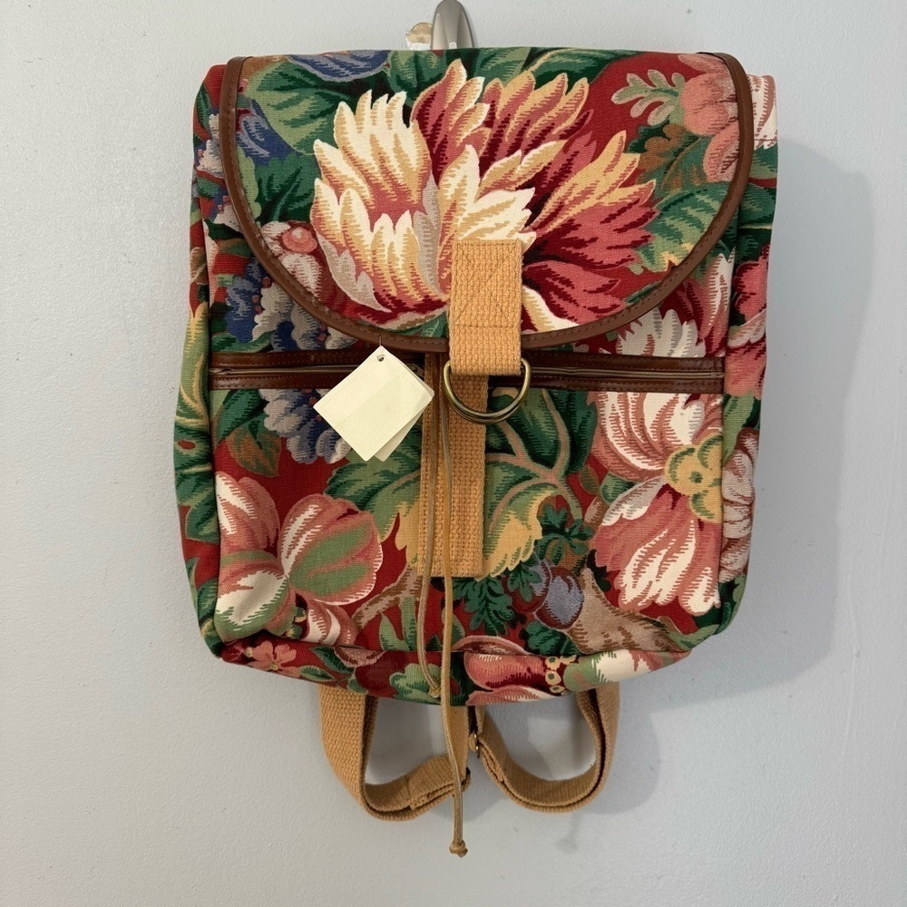 Canvas FLROAL back pack by MaggieB New!